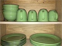 Green stoneware dishes