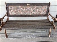 Park bench, 49 inches wide by 27 inches deep by