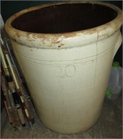 20 Gal. Stoneware Crock (Crack)