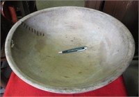 Lg. Painted Wooden Bowl (Repaired)