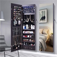AOOU 6 LED Mirror Jewelry Cabinet Full Screen