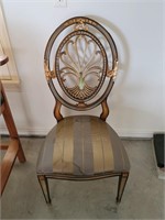 Gold & Satin Gray Chair