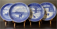 (4) Royal Copenhagen Collector Plates/Easels 7”