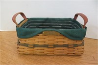 Longaberger Basket Leather Handles Christmas 10"w