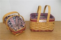 2 Longaberger Baskets Woven Memories & Americana