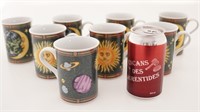 Lot de 8 tasses soleil / lune