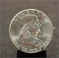 1962-D Franklin Silver Half Dollar, MS 63
