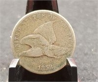 1858 SL Flying  Eagle Cent, F