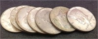 (7) 40% Silver Kennedy Half  Dollars