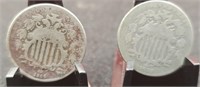 1882 & 1866 Shield  Nickels