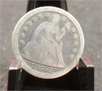 1851 Seated Liberty Dime, Very Nice Early One