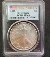 2003 Slab Silver Eagle, PCGS MS69
