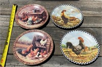 (4) 8 1/4" Collector Poultry Plates