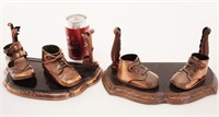 2 paires de souliers en métal vintages / cadres