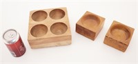Cube en bois vintages pour accessoires de bureau