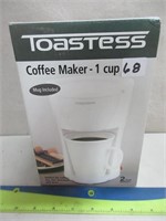 NEW TOASTESS 1 CUP COFFEE MAKER