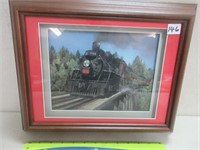 NEAT FRAMED TRAIN PRINT 15X12 INCHES