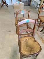 3-Chairs 1-without bottom, 1-leather bottom(Needs