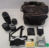 Vintage MINOLTA XG-M Camera + Lenses & Case