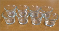 8 small glass candleholders