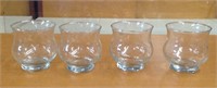 4 Glass candleholders 4 inches tall