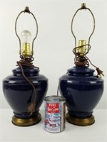 2 lampes en céramique sans abat-jours, vintage