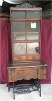 Antique Sewing Cabinet Base With Cabinet Top