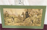 Artwork Framed Tapestry Hunting Scene