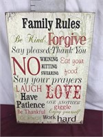 Family Rules Sign