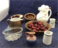 Vntg Creamers & Hull Bowls & Pig Pitcher & More