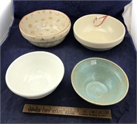 4 Large & Medium Pottery Bowls