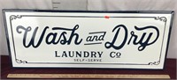 Metal Wash And Dry Laundry Company Sign