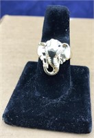 Gold Plated Sterling Silver Elephant Ring