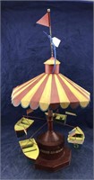 Large Tin Toy Kiddie-Go-Round  With Boats