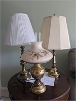 Grouping of Brass Table Lamps