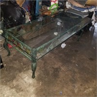Wrought Iron Coffee table with Heavy Glass Top