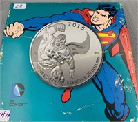 2015 Superman 20 dollar 9999 fine silver coin