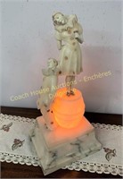 Alabaster Pierrots table lamp, lampe de table en