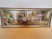 Victorian Garden Panaramic View Scene Framed Print