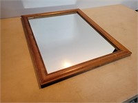 Medium Stained Wood Framed Mirror18 1/2inWx22 1/2H