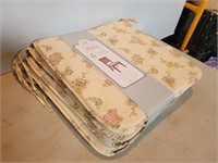 NEW 4 Ivory Colored Floral Patterned Seat Cushions
