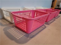3 White + 3 Pink Orgainzing Baskets 7 3/4inWx