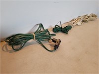 2 Green 1 Ivory 1 Tan Houshold Extension Cords GWO
