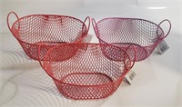 3PCS MINI WIRE BASKETS 8.5 X 6.5 X 3.5 INCH