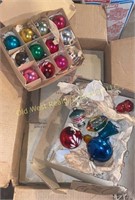 Box of Antique Christmas Ornaments