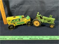 John Deere Tractor & a vintage tractor