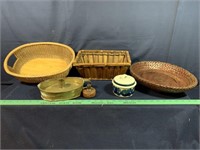 Assortment of Baskets & other items