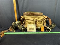 Vintage Cannon Camera with Camera Bag