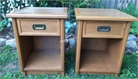 Set of Solid Wood End Tables