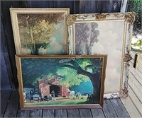 3 Large Framed Paintings-S2